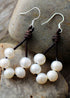Boho Earrings, Dangle Earrings, White Bohemian Peal